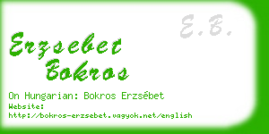 erzsebet bokros business card